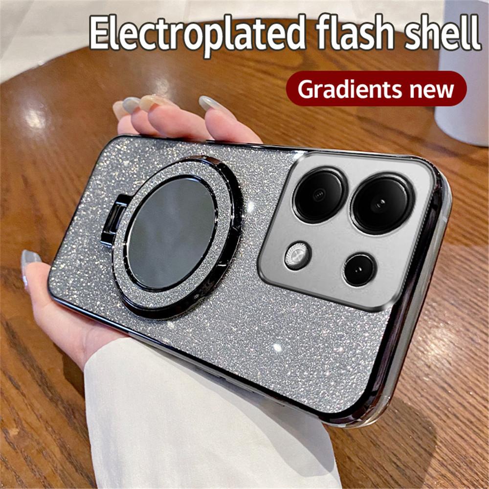 Градиентный блестящий зеркальный чехол-подставка для телефона Redmi Note 14 Pro для Xiaomi 14T POCO X7 Redmi Note 14 Pro+ 14C с гальваническим покрытием, мягкий чехол