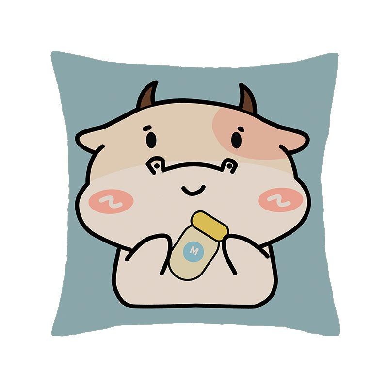 Juste De Coussin De Luxe Avec Imprimé Animal De Dessin Animé, Petit Tigre Mignon, Taie D'oreiller, Décoration D'intérieur, Bureau, Canapé, Voiture