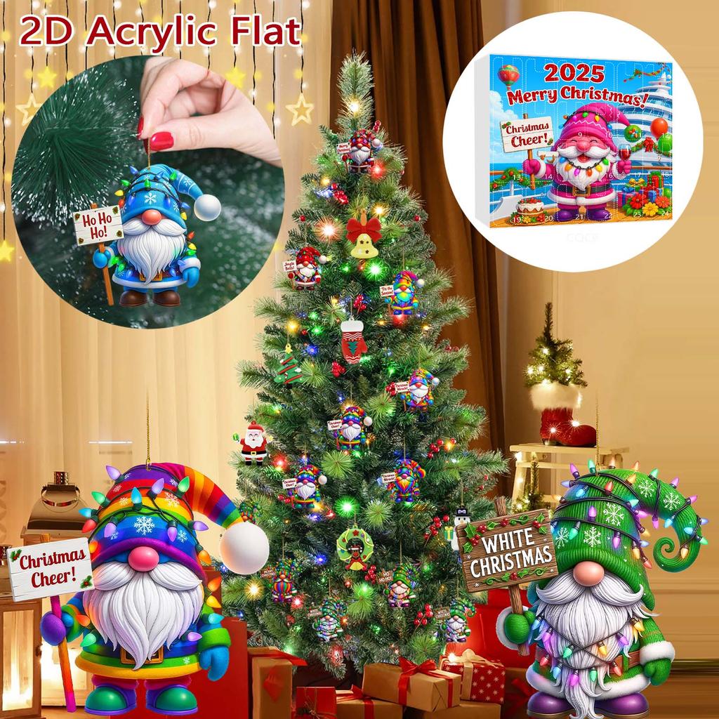 Домашний акриловый декор Праздничный адвент-календарь Коллекционные адвент-календари Набор 2D причудливых гномов Памятный домашний декор Коллекционные предметы