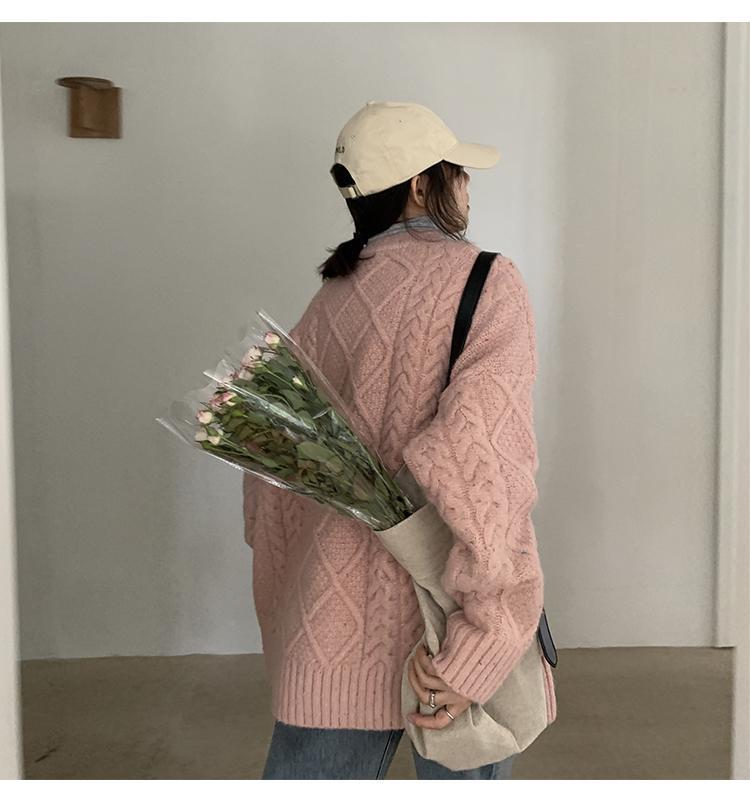 Женский свободный свитер осень/зима 2023 года — модный, нежный и плотный в японском стиле