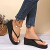 Summer Wedge Flip Flops for Women 2025 Fashion Clip Toe Platform Slippers Woman Lightweight Thick Bottom Non Slip Beach Sandals