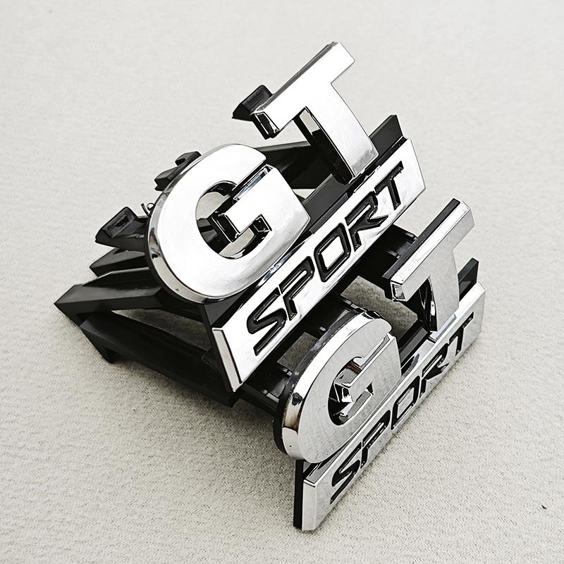 AABIO1 3D ABS Logo GT Sport Car Front Grille Badge Emblem Sticker For Volkswagen VW Polo 4 5 6 Golf MK4 - MK8 Passat Touran Accessories