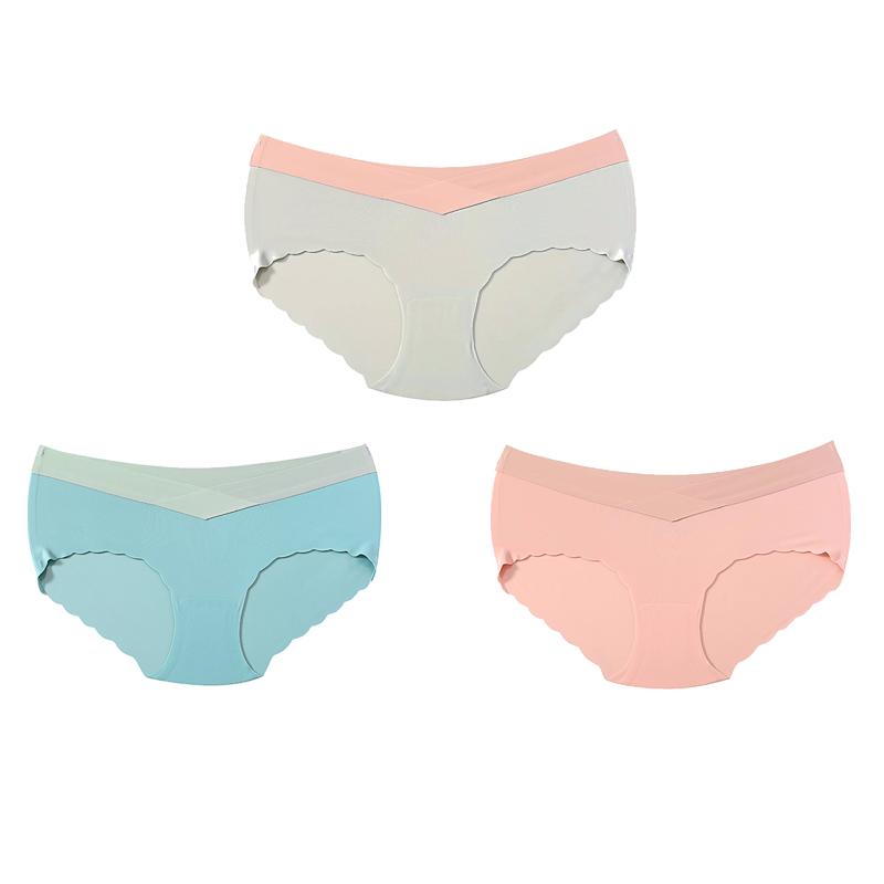 TERMEZY 3Pcs/lot Seamless Panties Ice Silk Female Comfort Underwear Women Low-Waist Briefs Large Size Maternity Panty Sexy Lingerie
