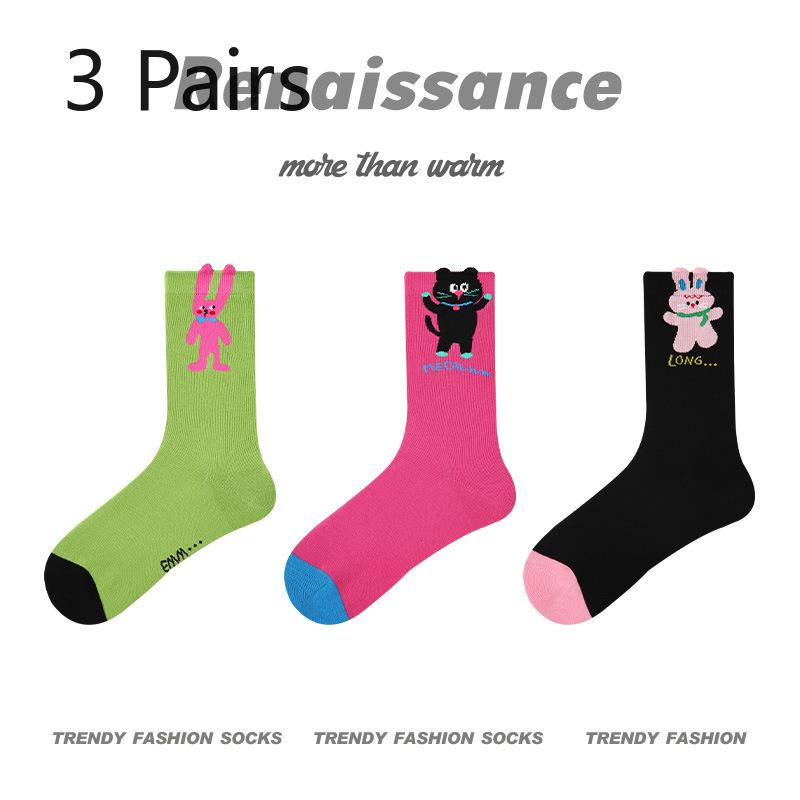 3 пары женских тонких спортивных носков-трубок из хлопка для весны и лета