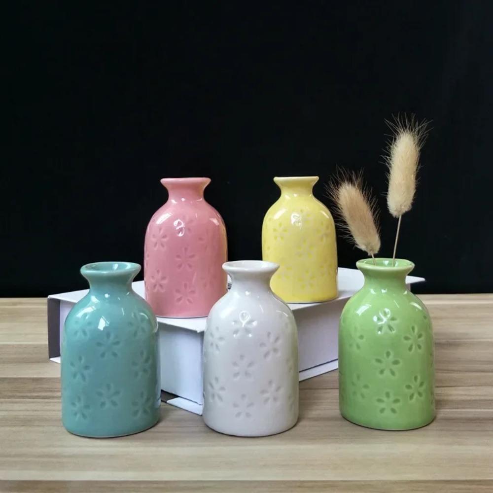 1 шт., мини-керамическая ваза ярких цветов, настольный цветочный горшок, домашняя ароматерапия, цветочная композиция, ваза, гидропоника, украшения для дома, ремесла