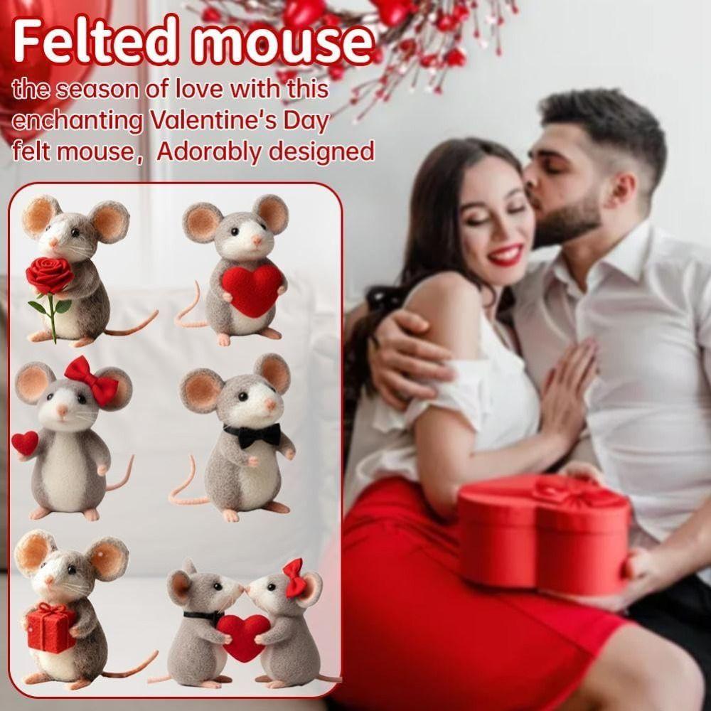 Рукоделие Валяние из шерсти Игла для валяния Мышь из войлока Ручная работа Фигурка Подарки Коллекционная мышь Милая мышь Животное-мышь Фигурка
