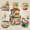 Street View Mini Building Blocks Set Китайская хипстерская модель магазина блюд Игрушки для взрослых Магазин лимонного чая Речные улитки Магазин рисовой лапши