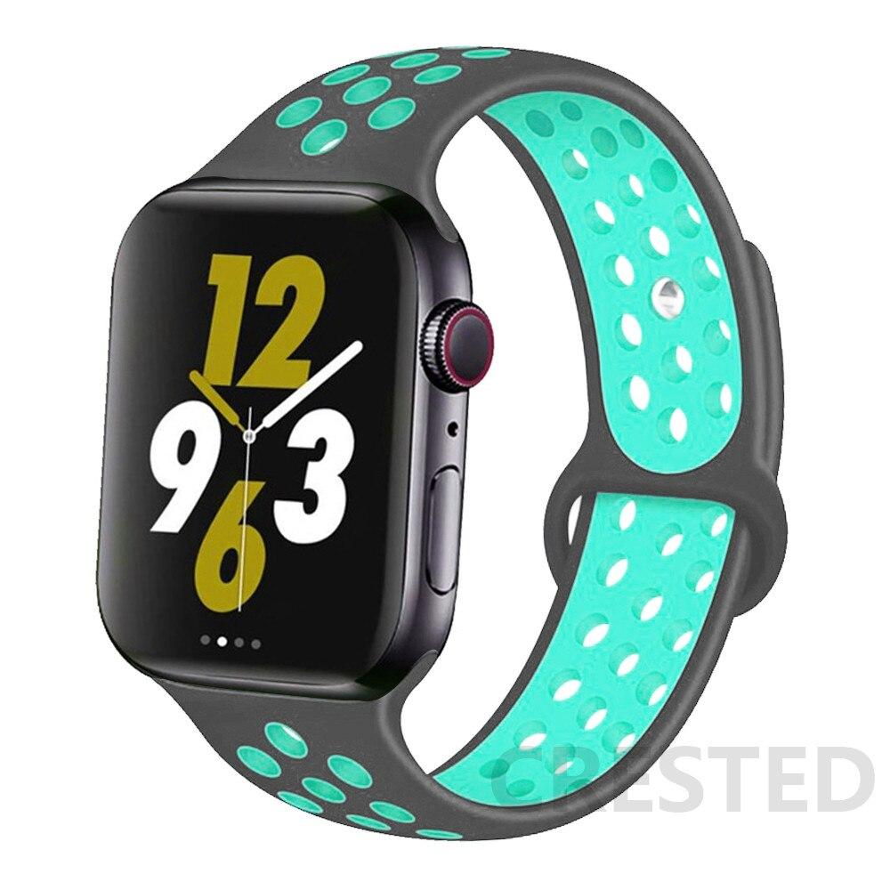 Спортивный силиконовый ремешок для Apple Watch Band 44 мм, 40 мм, 42 мм, 38 мм, 44 мм, дышащий браслет, ремешок для Apple Watch 6 iWatch 5 4 3 se