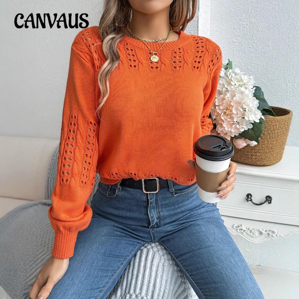 Осенне-зимний повседневный однотонный свитер с рукавами-фонариками
