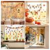 Durable Window Clings for Glass Autumn Maple Leaf Pinecone Scarecrow Pumpkin Static Clings, Waterproof PVC Film Stickers, Removable Seasonal
