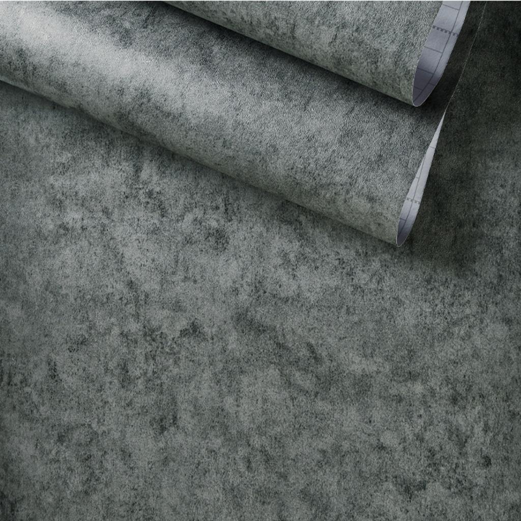 Промышленные цементно-серые ПВХ водонепроницаемые обои Декор для магазина одежды, гостиной Контактная бумага Виниловые самоклеящиеся наклейки на стену