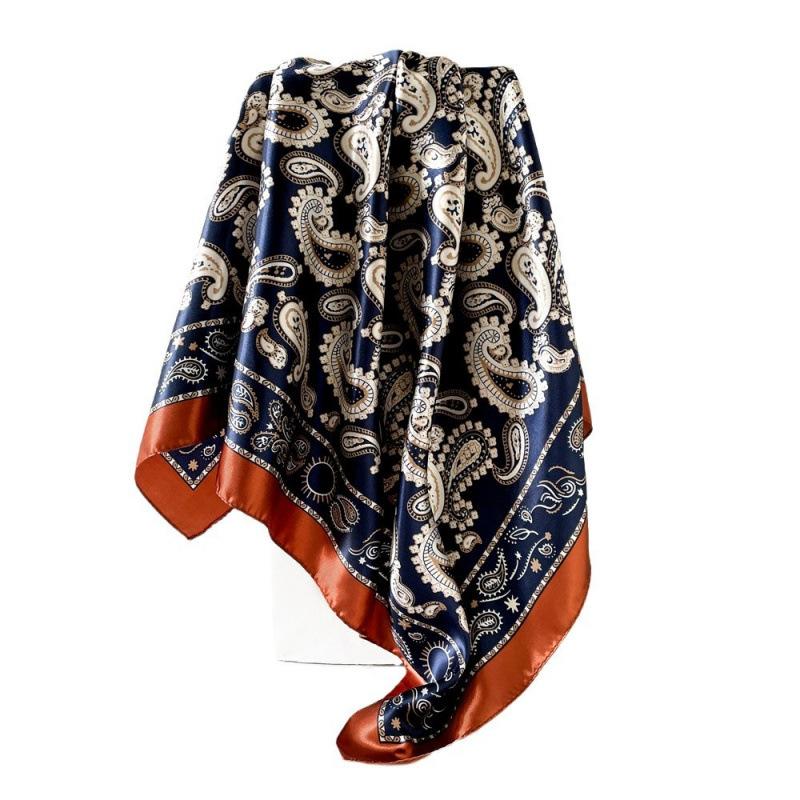 Новый шелковый шарф женский шарф с принтом кешью шарф-накидка атласный шарф атласный шарф большой квадратный шарф-шаль