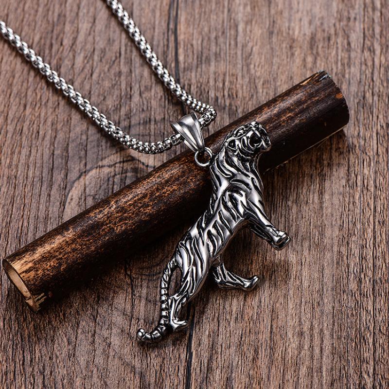 Mighty Korean Version Tiger Men's Pendant Titanium Steel Titanium Steel Necklace