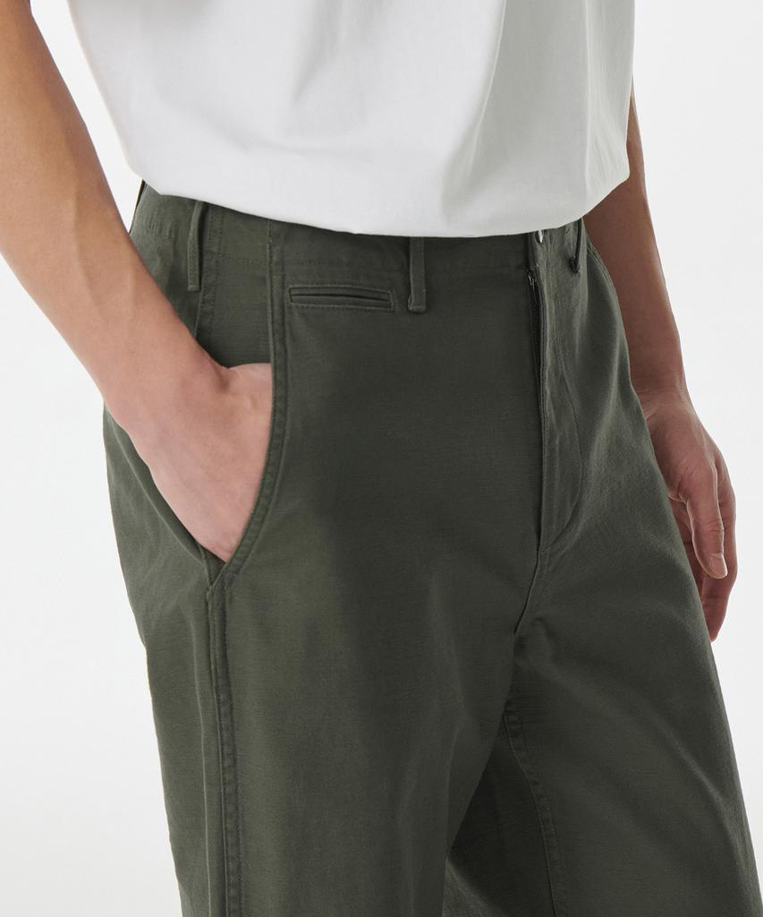 MUSINSA STANDARD Back Satin Tapered Officer Pants [Khaki]