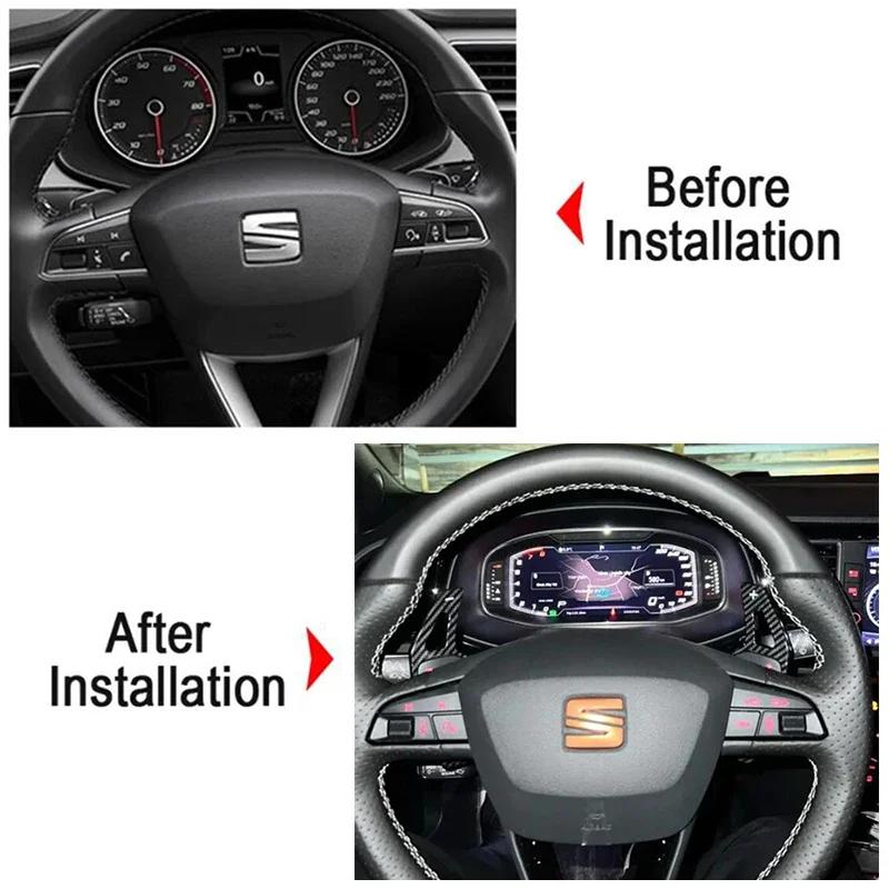 Рулевое колесо с принтом под карбон, подрулевые переключатели ABS для Seat Leon Cupra 4F 5F Mk3 Mk4 Ibiza 6F Arona Ateca Leon St Alhambra