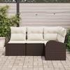 Garden Sofa Set Brown Poly Rattan