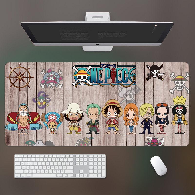 High Definition ONE PIECE Leather Mouse Pad Large Office Computer Desk Pad Non-slip Computer Keyboard Pad Animation Peripheral