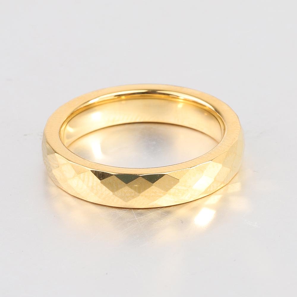 Европейско-американский Ins Новые Кольца для пары из вольфрамовой стали 4 мм 6 мм, граненые, многоугольник, ромб