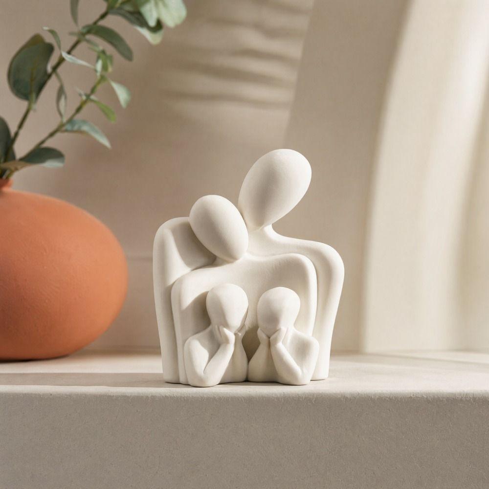 Ornaments Abstract Family Sculpture Parent-Child Hugging Couple Sculpture Decoration