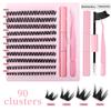 Набор для наращивания ресниц 5D Volume Clusters DIY с натуральными пучками, набор с клеем для ресниц для самостоятельного нанесения, ежедневные домашние накладные ресницы, удобные для начинающих