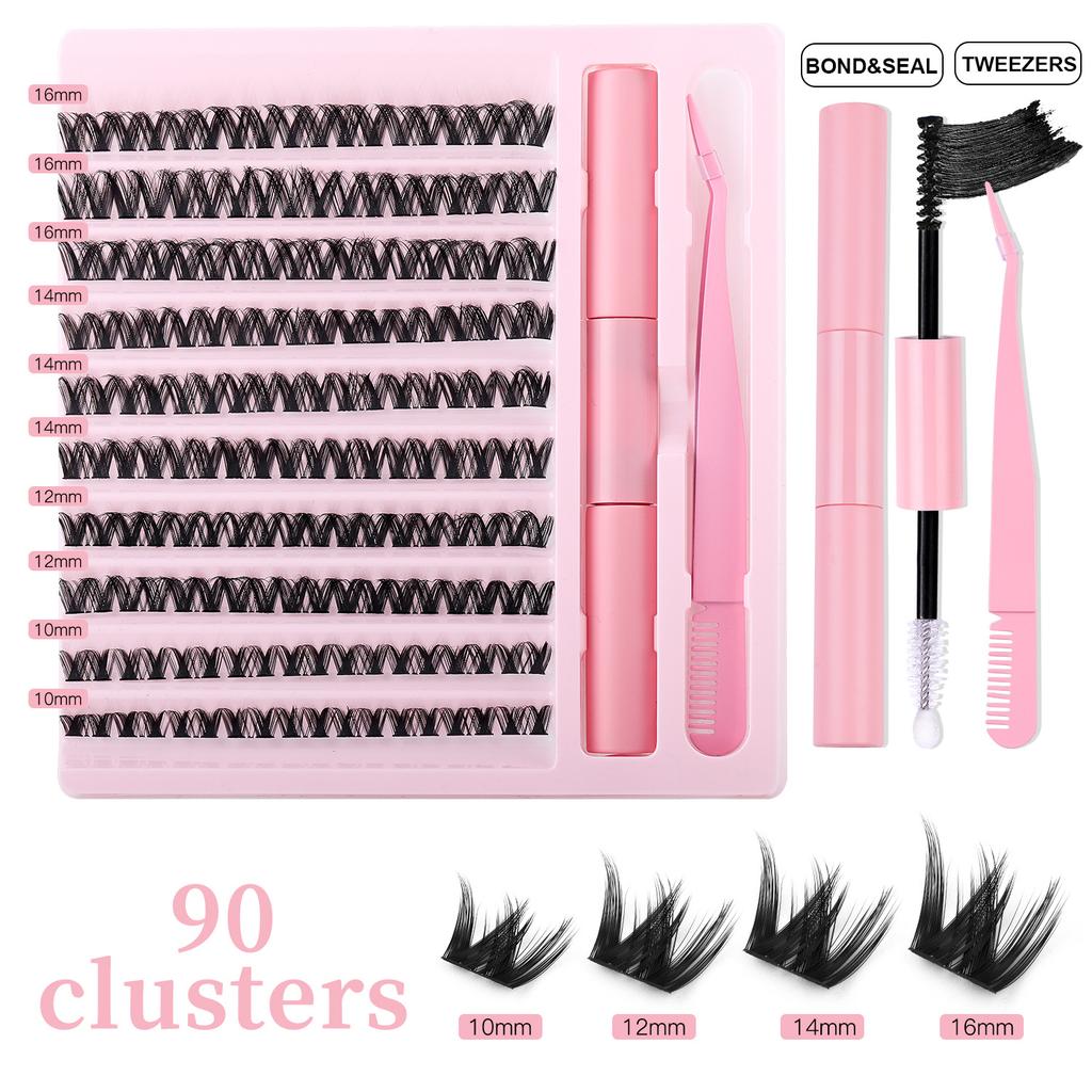 Набор для наращивания ресниц 5D Volume Clusters DIY с натуральными пучками, набор с клеем для ресниц для самостоятельного нанесения, ежедневные домашние накладные ресницы, удобные для начинающих