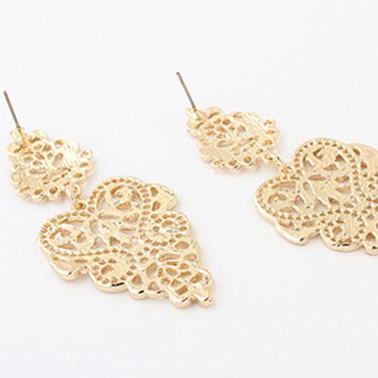 Vintage Women's Bohemian Hollow Design Long Drop Dangle Earrings Piercing Jewelry