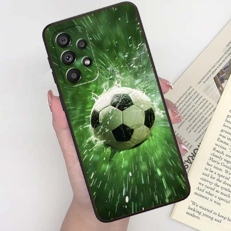 Чехол для телефона с дизайном Аниме Футбол для Samsung A41 A35 A34 A33 A32 A25 A24 A23 A21s A06 A05 A04 A03 Note 10 20 Ultra 5G Черный