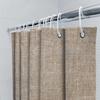 Natural Linen Shower Curtain With Rustic Woven Design Soft Waterproof Fabric For Bathroom Decor