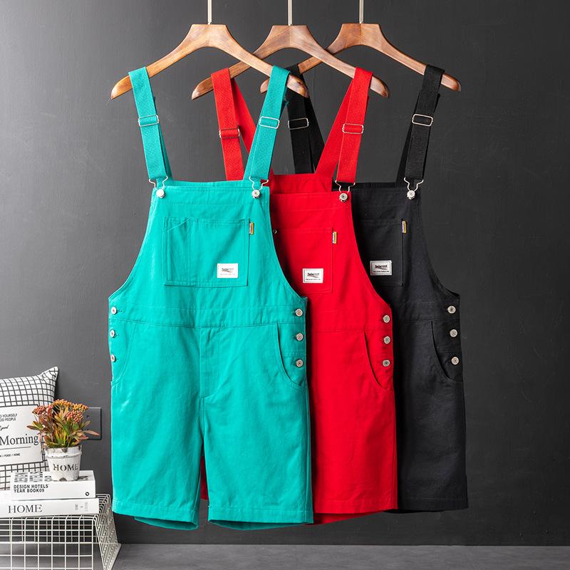 Мужской комбинезон Y2K Bib Shorts Casual Summer Plus Size Suspenders Briges Khaki Black Green
