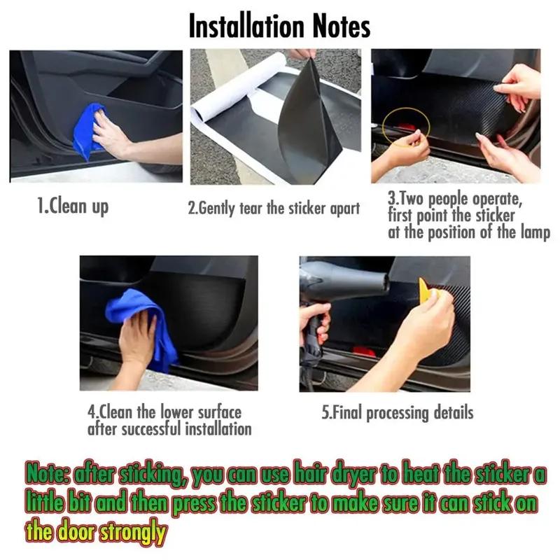 4pcs/Set Car Door Kick Sticker Anti-Dirty Protector Anti-Kick Mat Pad Cushion Cover Styling  Accessories for Tesla Model 3