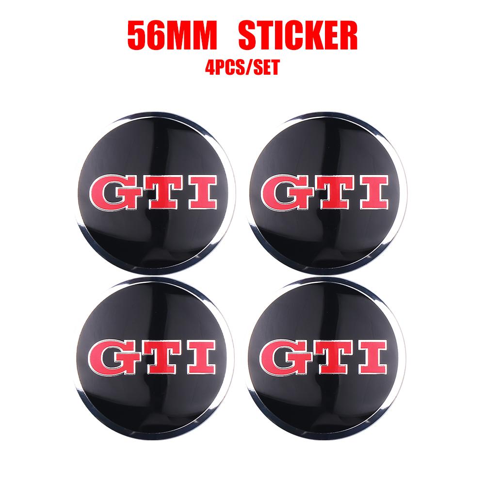 For VW 4PCS Car Wheel Center Hub Caps Sticker 56/60/65mm Badge for Volkswagen VW R GTI Passat Polo Golf 4 5 6 7 Bora MK7 Beetle Tiguan zs3