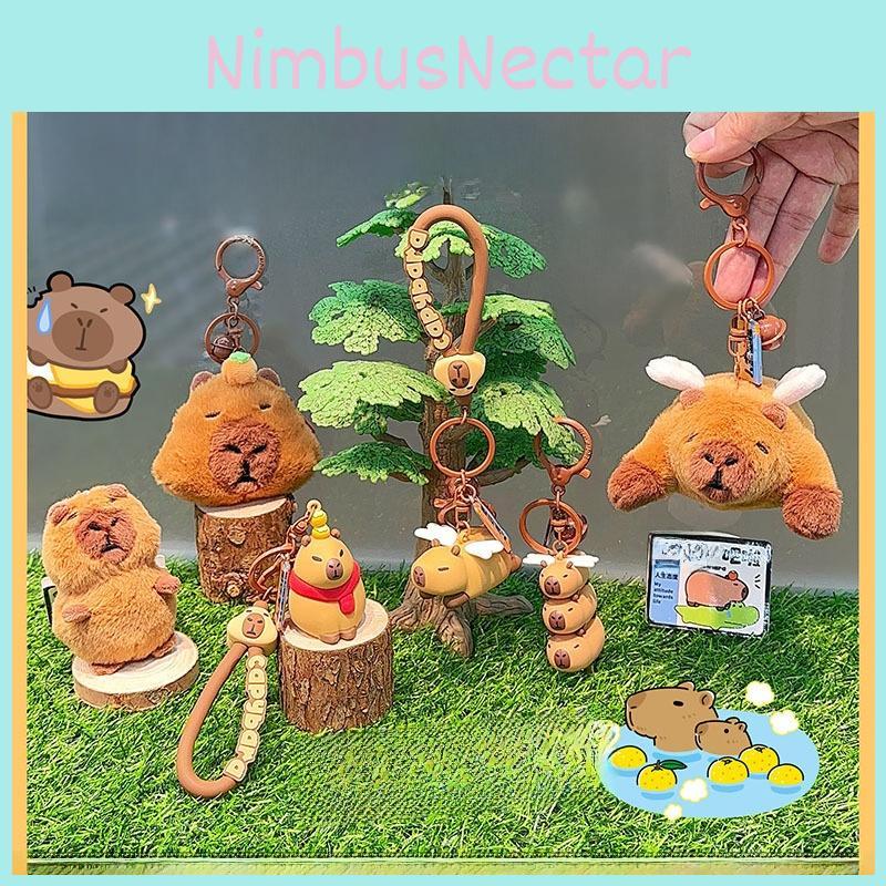 Wings With Capybara Plush Keychain Animal Pendant Cartoon Toy Doll Gift Kids