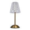 LED Cordless Crystal Table Lamp Stepless Dimmable 3 Color Temperature Touch Control USB Rechargeable