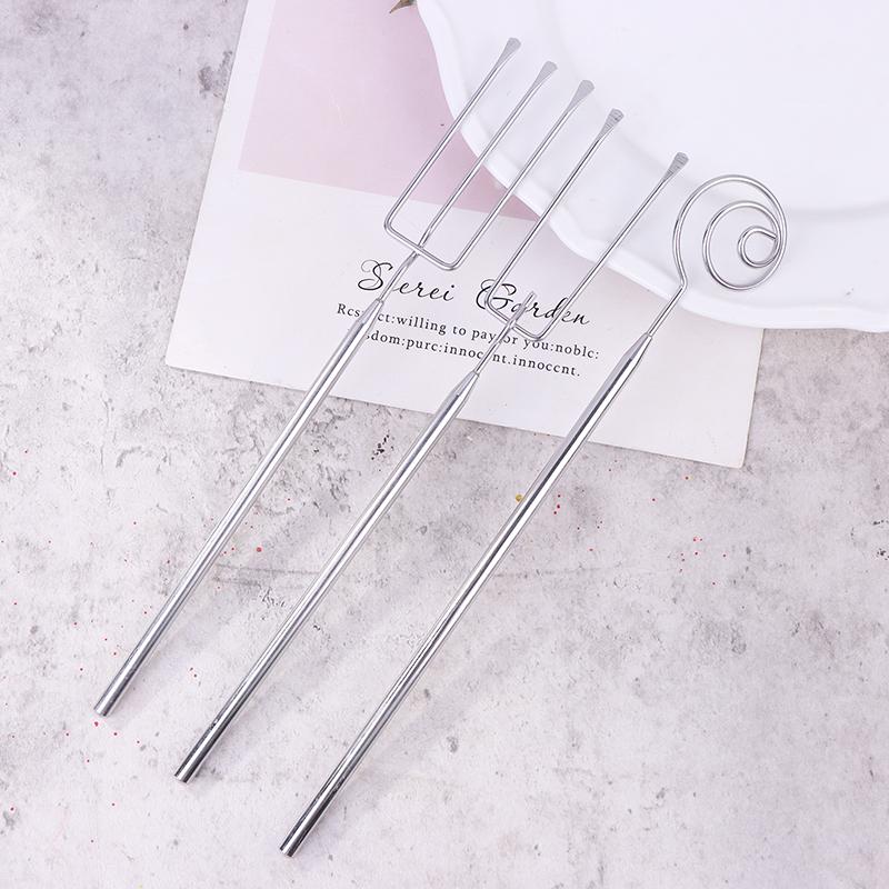 Stainless Steel Candy Dipping Fork Irregular Shaped Cheese Fondue Culinary Decorating Fork Long Handle Chocolate Dipping Tool