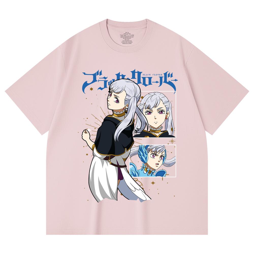 Черная футболка унисекс из 100% хлопка, 230 г/м², с принтом Ноэлль из Black Clover V3