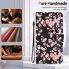 3D Art Painting Sakura Flower Butterfly Pattern Leather Phone Wallet Case Book Stand For Huawei Moto Oppo Realme 10 Girls Magnetic Card Flip Cover Bag