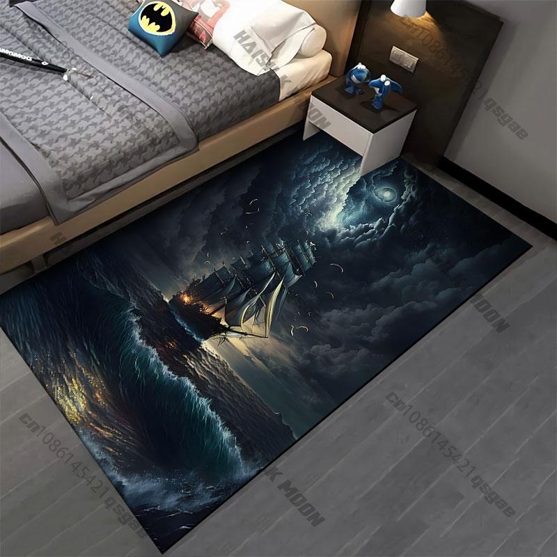 Ship moon oceancarpet Yoga living room room decor children's crawling mat doormat area rug games floor mat