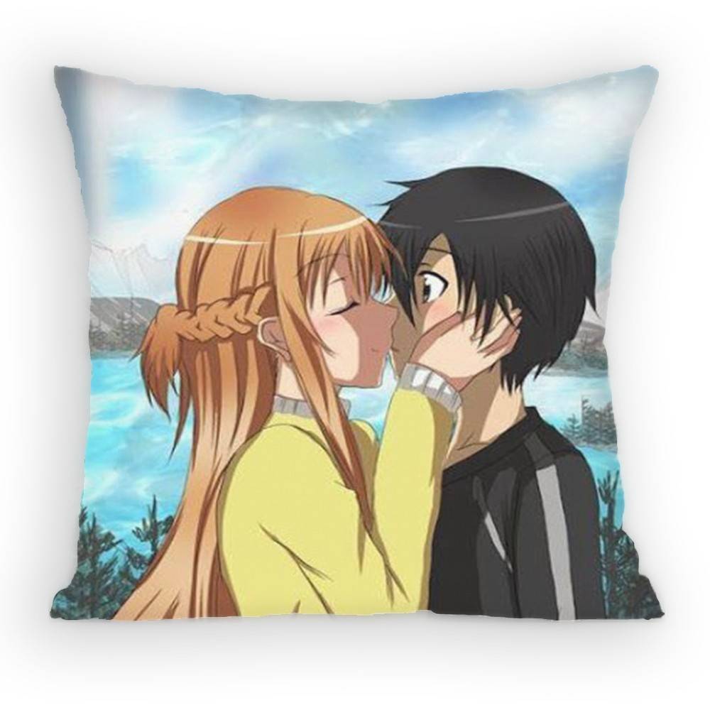 Чехол для подушки Sword Art Online Асуна Кирито Противопылевой чехол для подушки Невидимая молния Шелковистый короткий плюш Чехол для диванной подушки