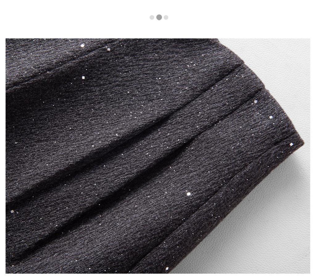2025 Winter Women's High-Waisted Sequin Wool Shorts - Slimming A-Line, Versatile, Wide-Leg Bootcut Design