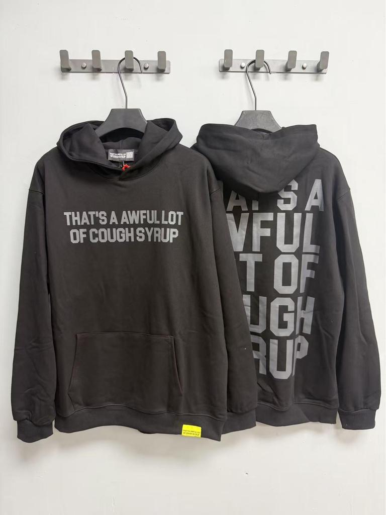 Модный американский стиль, свободная толстовка с длинным рукавом для мужчин и женщин - Высокая плотность, дизайн "Сироп от кашля"