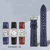 Ремешок для часов из кожи аллигатора для Tank de Cartier W5200005 WSTA0030 17 мм 18 мм 19 мм 20 мм 21 мм 22 мм Черный Коричневый Синий Крокодиловый Ремешок