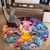 1 шт. Круглый ковер Pokemon Пикачу и друзья - Коврик под стул с аниме-дизайном, Подарок для офиса, Сезонное украшение
