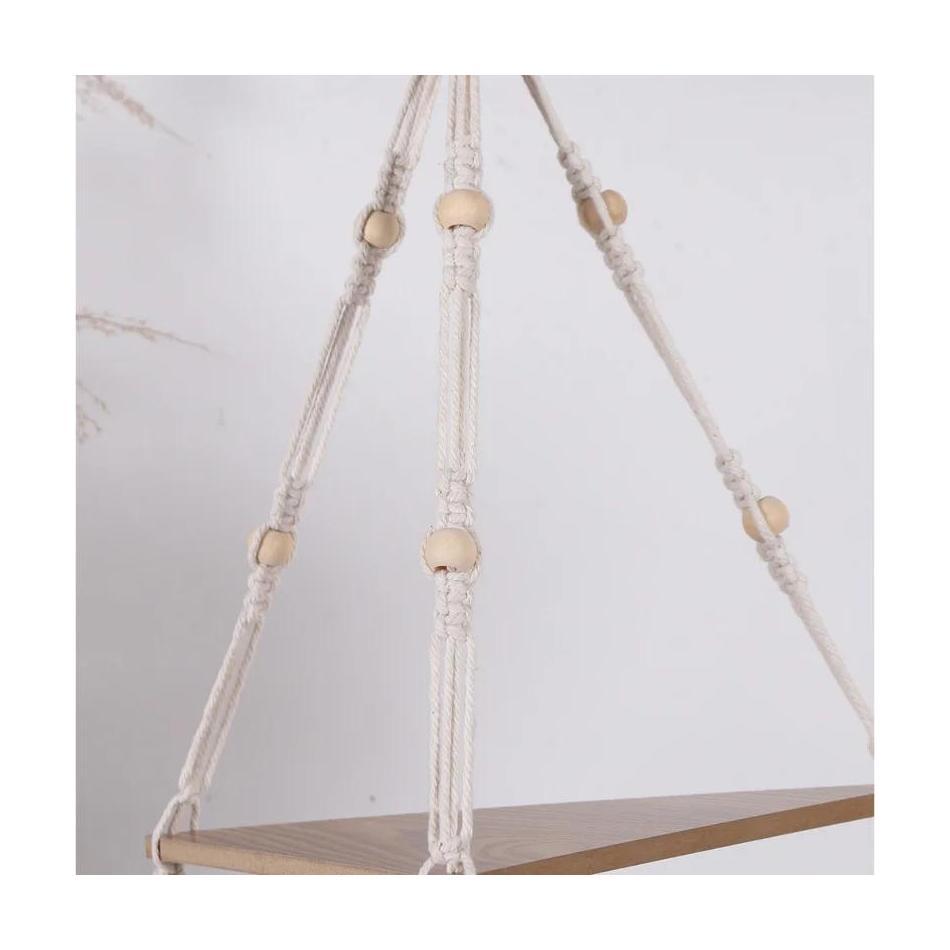 Подвесные полки Деревянная подставка Бохо Домашний декор Угловая полка Настенный декор Треугольная полка Подставка для дисплея Домашнее украшение Поделки