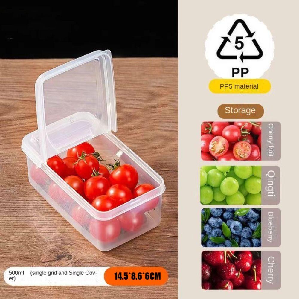 Sealed Rectangular Trasparent Crisper Plastic Food Containers Safe Condiment Boxes