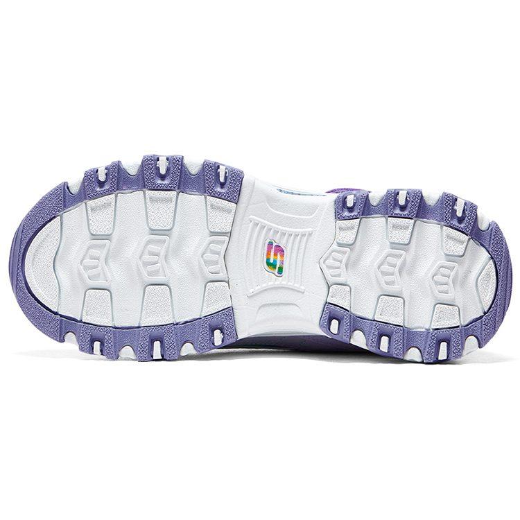 Skechers Girls Synthetic Leather, Textile Cushioning Abrasion Resistant Low top Kids Lifestyle Shoes Purple Kids' 303905L-LVMT