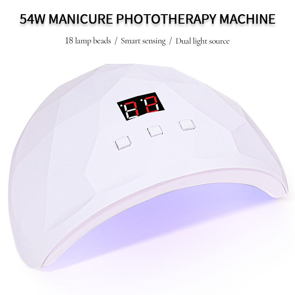 УФ-лампы для сушки ногтей, станки для отверждения гель-лака, сушилка для ногтей, 54 Вт, УФ-светодиодная лампа для аксессуаров для ногтей