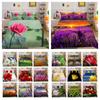 Printed Flowers Microfiber Bedding Set Cover Single Size Comforter Cover Set Girl Superior Bedroom Decor