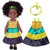 Toddler Toys for Imaginative Play 14 Inch Black Doll with Afro Hair, Soft Vinyl Posable Gift Children Kids, Dress Up Fashion Toy Accessories,