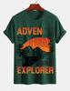 Unisexs Pure Cotton Solid Color Tshirt Explorer Returning To Nature Print Crew Neck Short Sleeve Outdoor Street Casual Top