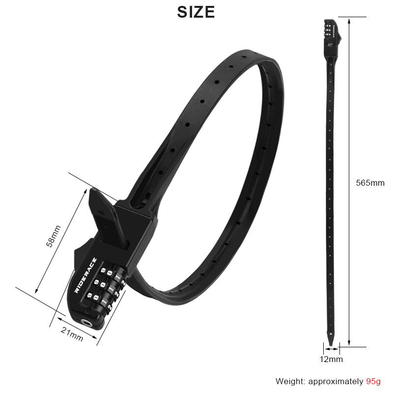 RIDERACE 3-значный пароль Tie Lock Многоцелевой велосипедный электрический скутер мотоцикл портативный противоугонный велосипедный шлем замок черный
